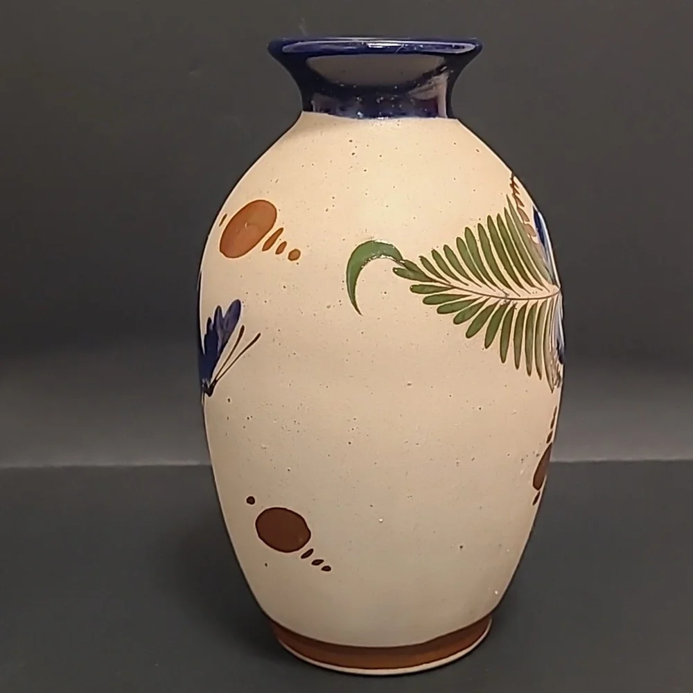 Handpainted Mexican Vase with an Adorable Owl